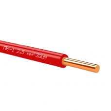 Провод ПВ-1 (2,5 мм²) красный ЗЗЦМ