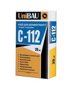 Клей для керамогранита и полов с подогревом UniBAU С-112 (25 кг)