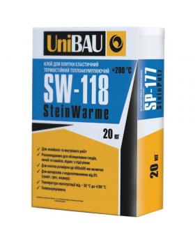 Клей для плитки эластичный термостойкий UniBAU SW-118 (20 кг)