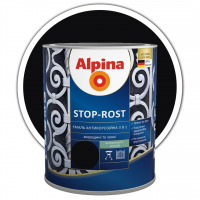 Емаль антикорозійна Alpina Stop Rost 3в1 чорна (2,5 л)