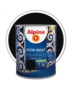 Эмаль антикоррозийная Alpina Stop Rost 3в1 черная (2,5 л)