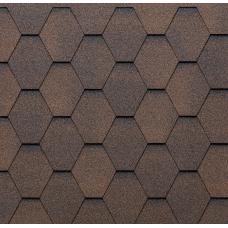 Черепиця бітумна Tegola Hexagonal Shaded Mixed Brown 239 (2,3 м²)