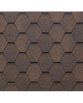 Черепиця бітумна Tegola Hexagonal Shaded Mixed Brown 239 (2,3 м²)