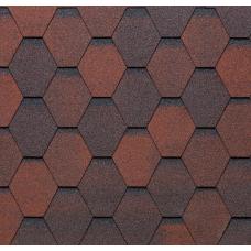 Черепиця бітумна Tegola Hexagonal Shaded Mixed Red 509 (2,3 м²)