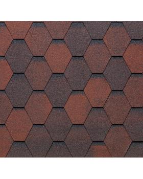 Черепиця бітумна Tegola Hexagonal Shaded Mixed Red 509 (2,3 м²)