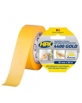 Стрічка малярна для ідеальних контурів HPX 4400 100°С Gold 36 мм (50 м)