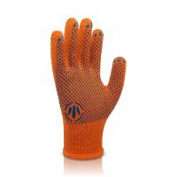 Перчатки трикотажные TOP с ПВХ точкой оранжевые (10 р)