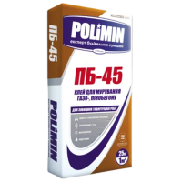 Суміш для кладки газо- та пінобетону Полімін ПБ-45 (25 кг) Polimin